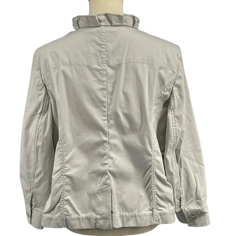 Women's Ruffled Gray Jacket - Picture 3 of 4